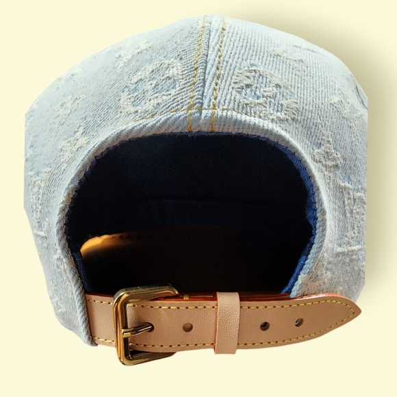 Super EUC Louis Vuitton Denim & Leather Baseball cap - Picture 5 of 6